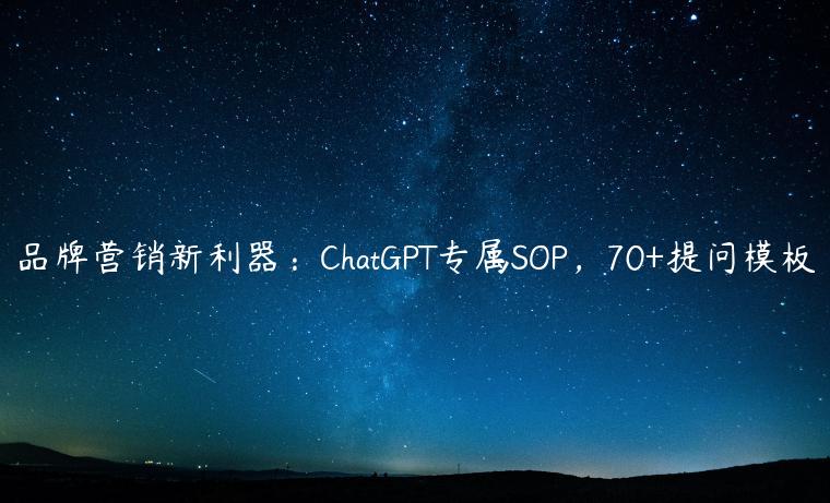品牌营销新利器：ChatGPT专属SOP，70+提问模板
